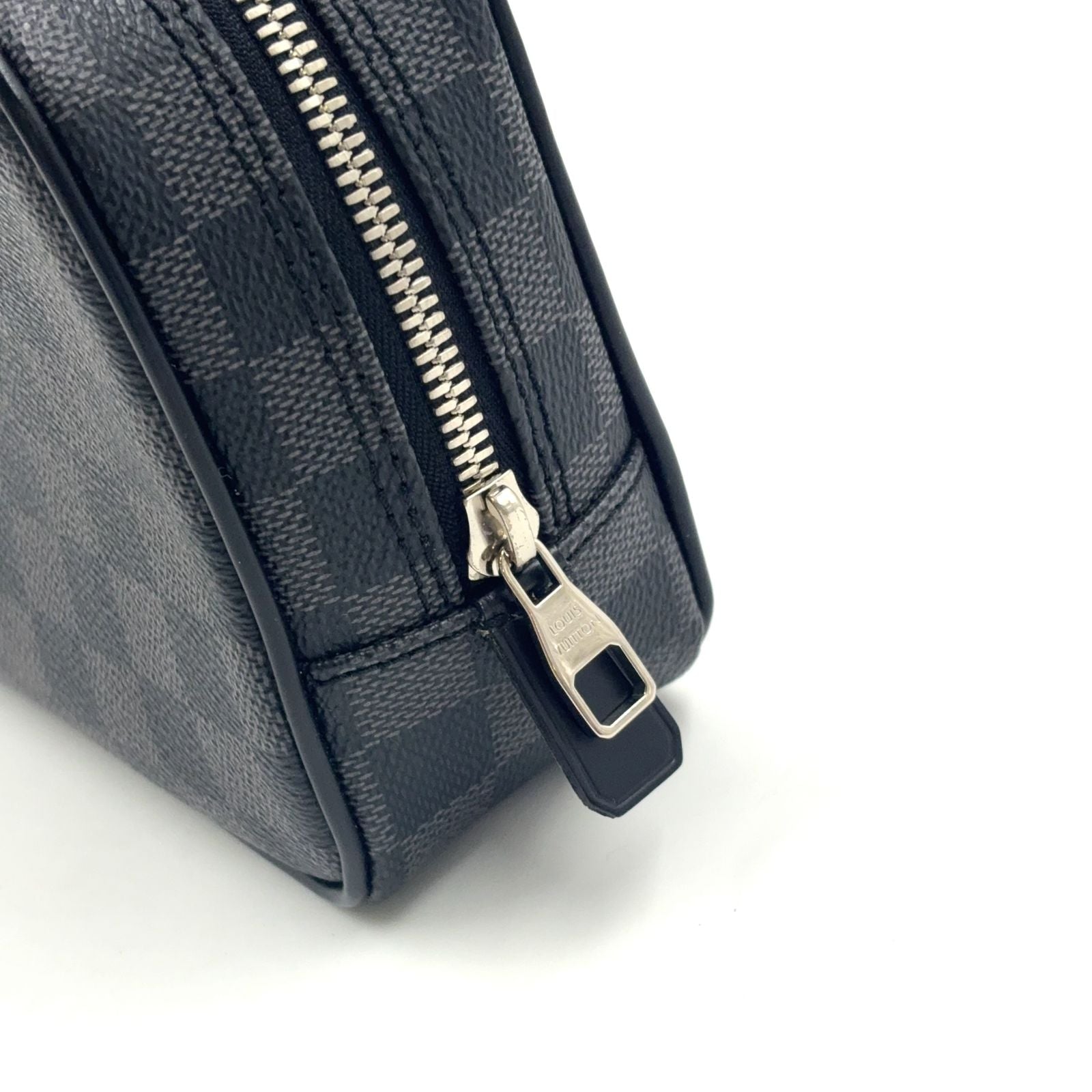 Louis Vuitton Trousse Toilet PM Damier Graphite Leather Black Pouch Silver — view 8