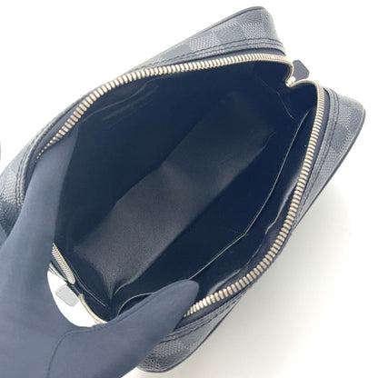 Louis Vuitton Trousse Toilet PM Damier Graphite Leather Black Pouch Silver — view 4