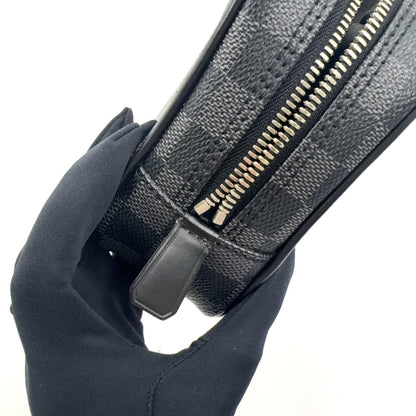 Louis Vuitton Trousse Toilet PM Damier Graphite Leather Black Pouch Silver — view 9