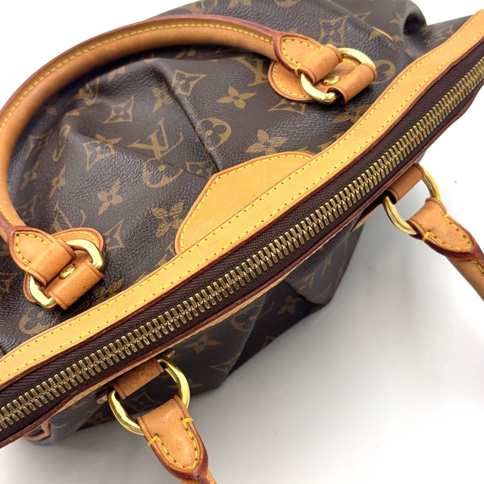 Louis Vuitton Tivoli PM Monogram Leather Brown Handbag Gold — view 9