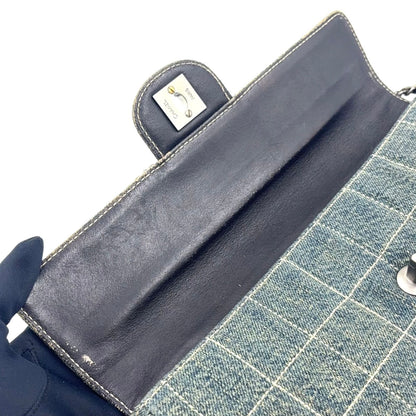 Chanel Choco Bar Chain Shoulder Bag Denim Navy Silver — view 9