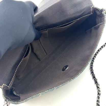 Chanel Choco Bar Chain Shoulder Bag Denim Navy Silver — view 4