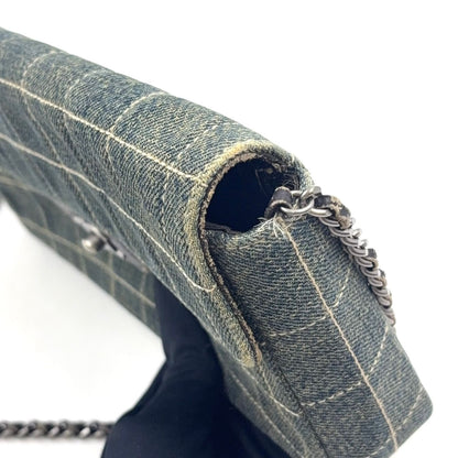 Chanel Choco Bar Chain Shoulder Bag Denim Navy Silver — view 7