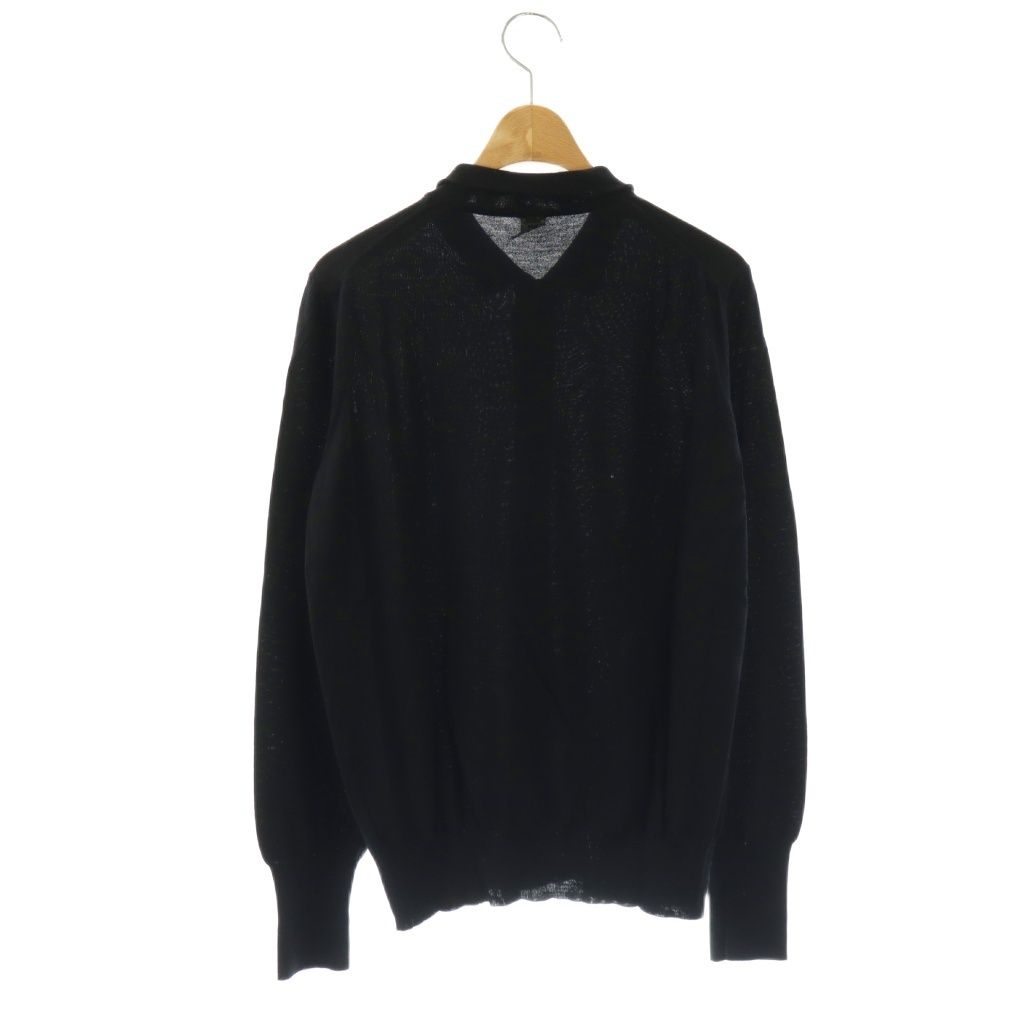 Hermes Gaultier Era Collared Knit Cardigan Long Sleeve 42 Black — view 2