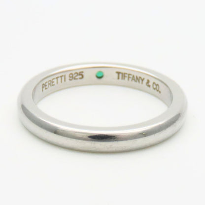 Tiffany & Co Ring Stacking Band 925 Sterling Silver Emerald Elsa Peretti
