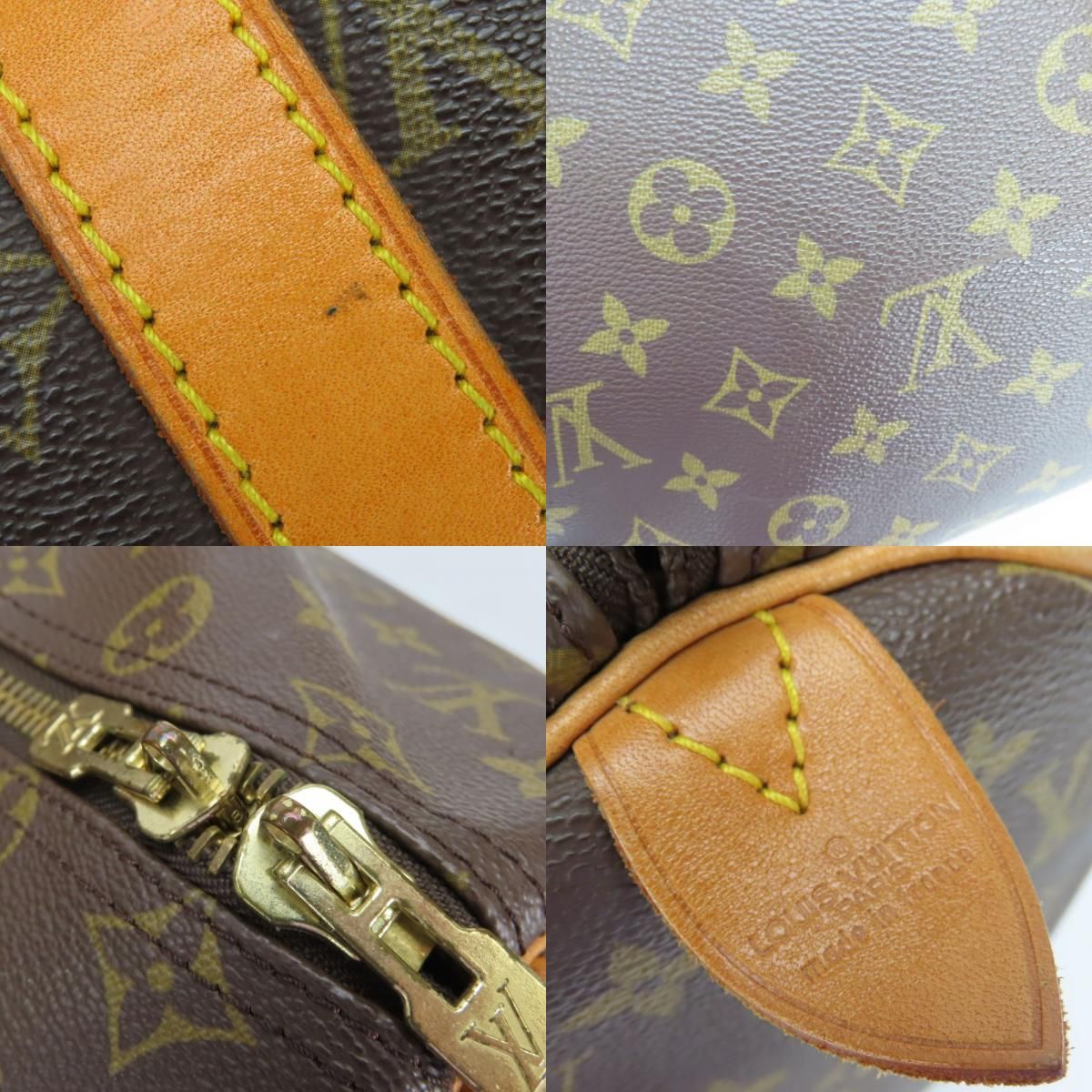 Louis Vuitton Boston Bag Keepall 45 Monogram Leather Brown Travel Business
