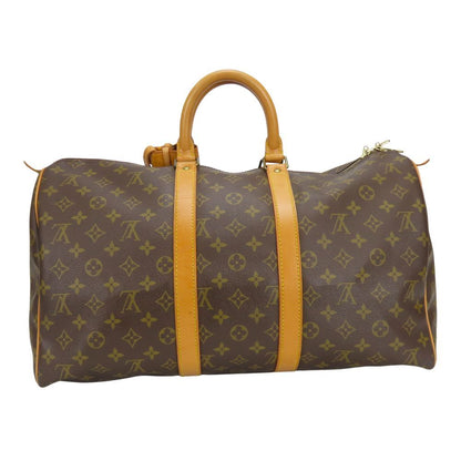 Louis Vuitton Boston Bag Keepall 45 Monogram Leather Brown Travel Business