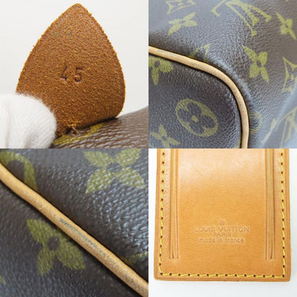 Louis Vuitton Boston Bag Keepall 45 Monogram Leather Brown Travel Business
