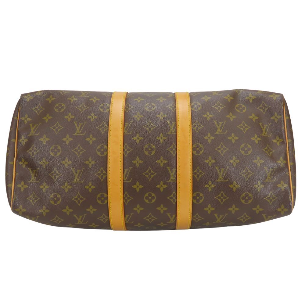 Louis Vuitton Boston Bag Keepall 45 Monogram Leather Brown Travel Business