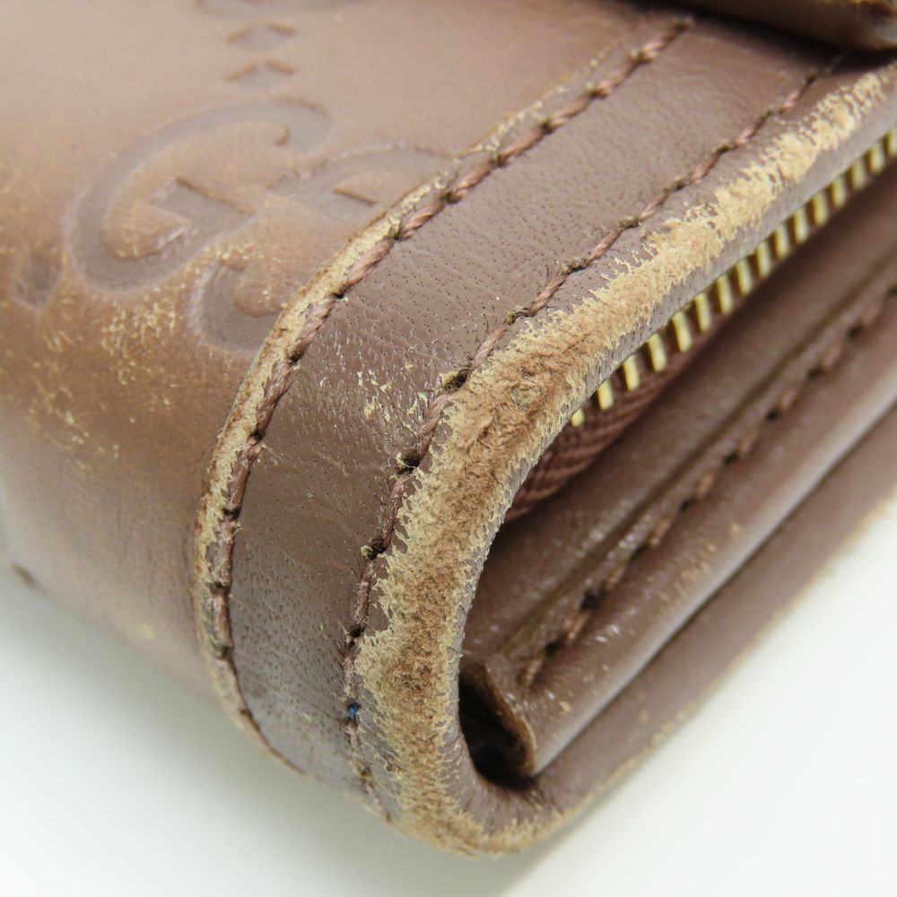 Gucci Wallet Interlocking Shim Marais the Brown Gold Bifold Casual