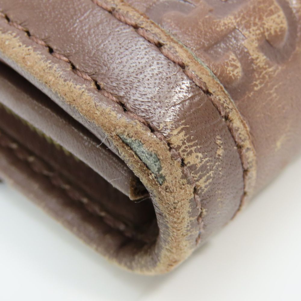 Gucci Wallet Interlocking Shim Marais the Brown Gold Bifold Casual