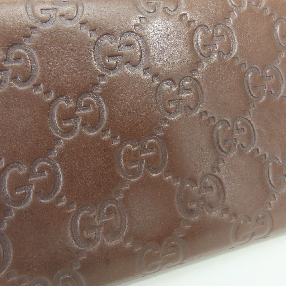 Gucci Wallet Interlocking Shim Marais the Brown Gold Bifold Casual
