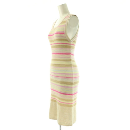 Chanel Cotton Coco Button Sleeveless Knit Dress Knee Length Border 34 Light — view 3