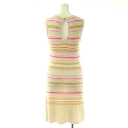 Chanel Cotton Coco Button Sleeveless Knit Dress Knee Length Border 34 Light — view 2