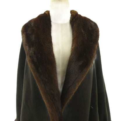 Max Mara White Tag Finest Mink Coat Maxi Length Cashmere Blend Brown 42 XL — view 7