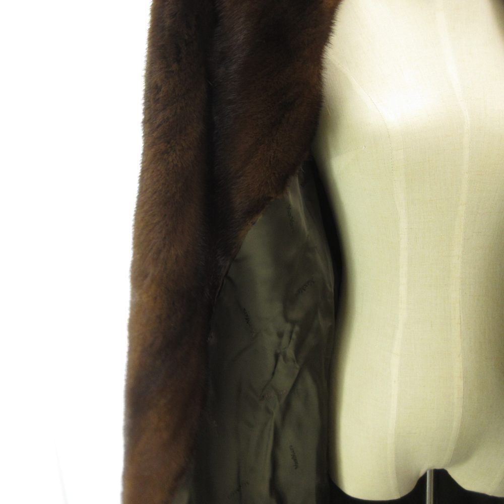 Max Mara White Tag Finest Mink Coat Maxi Length Cashmere Blend Brown 42 XL — view 6