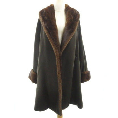 Max Mara White Tag Finest Mink Coat Maxi Length Cashmere Blend Brown 42 XL
