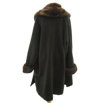 Max Mara White Tag Finest Mink Coat Maxi Length Cashmere Blend Brown 42 XL — view 3