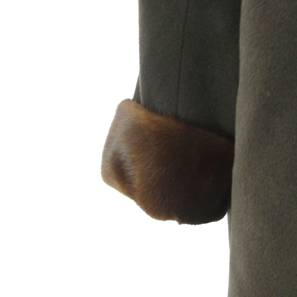 Max Mara White Tag Finest Mink Coat Maxi Length Cashmere Blend Brown 42 XL — view 8
