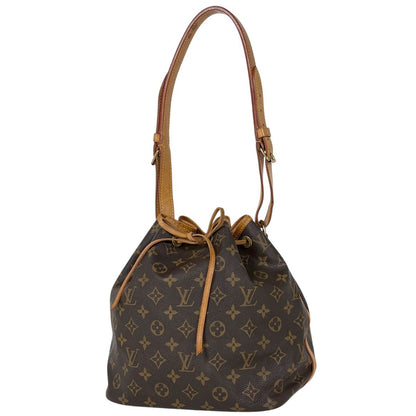 Louis Vuitton Petit Noe Shoulder Drawstring Bag Monogram Brown