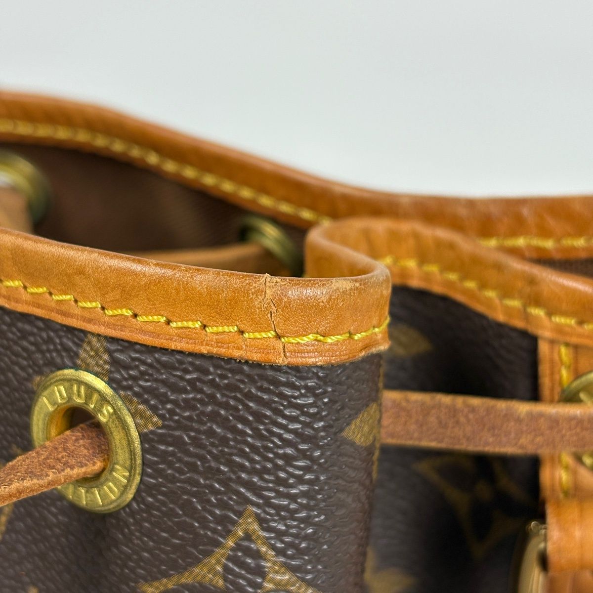 Louis Vuitton Petit Noe Shoulder Drawstring Bag Monogram Brown — view 5