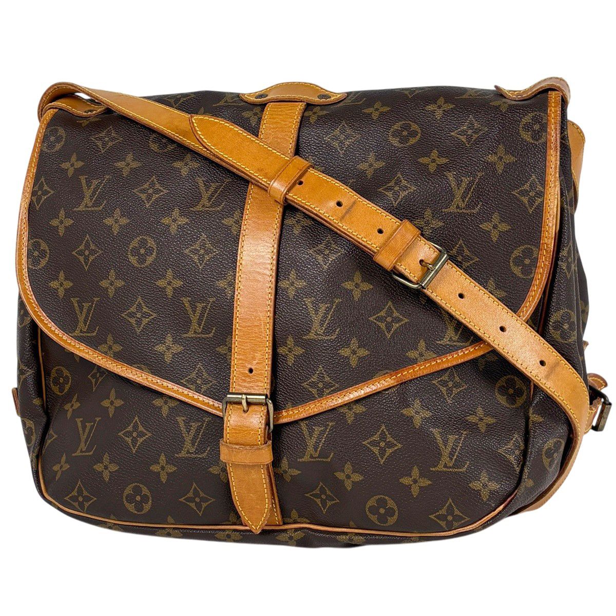Louis Vuitton Saumur 35 Crossbody Shoulder Bag Monogram Brown
