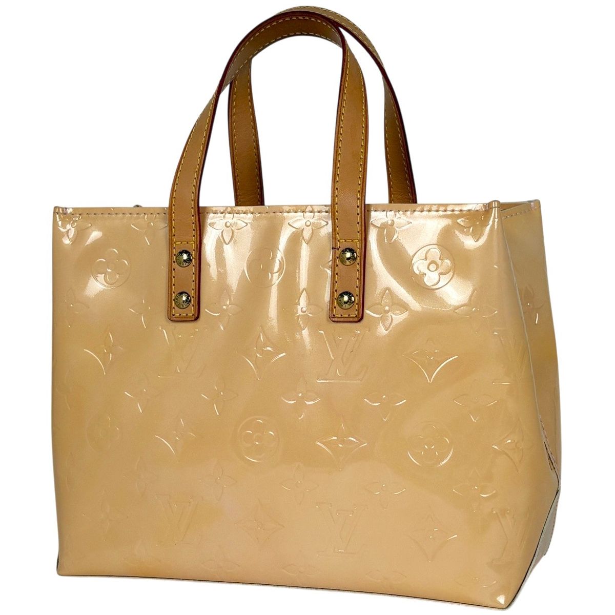 Louis Vuitton Reed PM Tote Monogram Vernis Marshmallow Pink