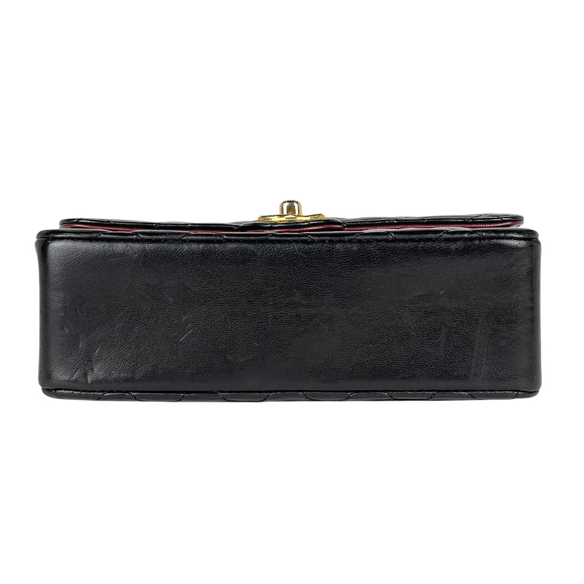 Chanel CC Logo Chain Shoulder Bag Mini Quilted Leather Black — view 5