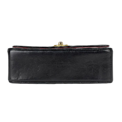Chanel CC Logo Chain Shoulder Bag Mini Quilted Leather Black — view 5