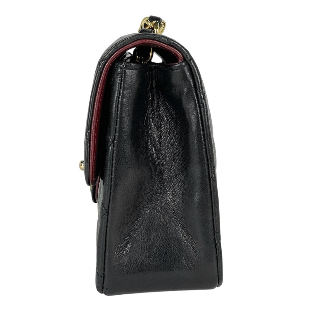 Chanel CC Logo Chain Shoulder Bag Mini Quilted Leather Black — view 2