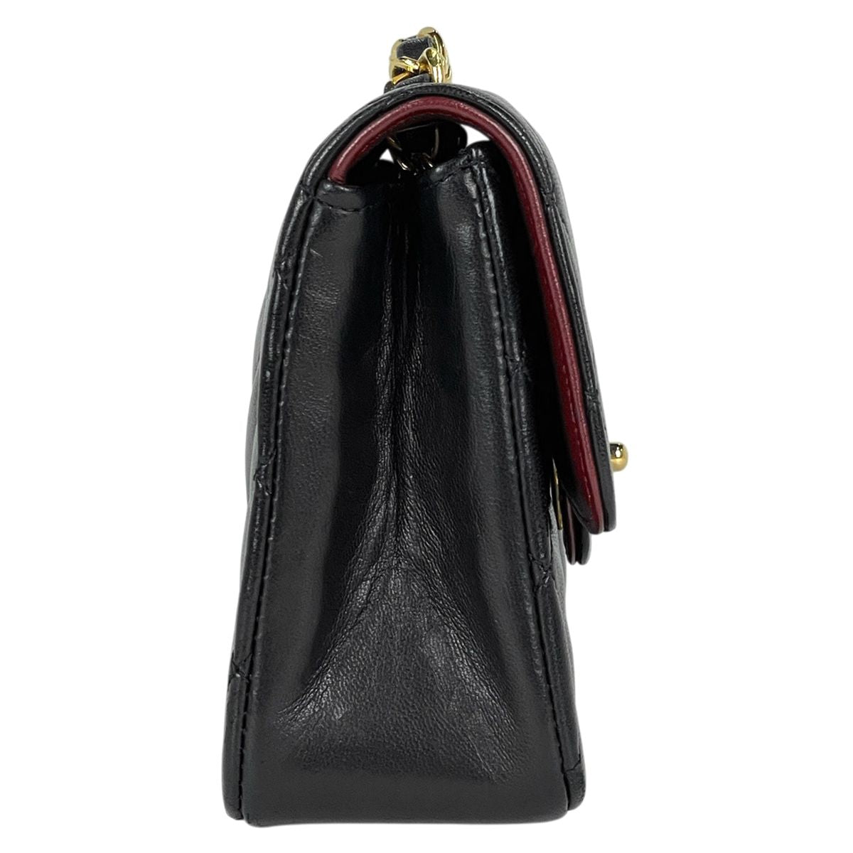 Chanel CC Logo Chain Shoulder Bag Mini Quilted Leather Black — view 4