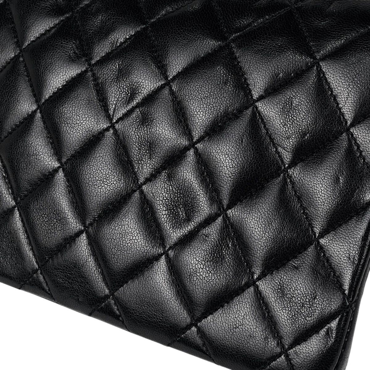 Chanel CC Logo Chain Shoulder Bag Mini Quilted Leather Black — view 7