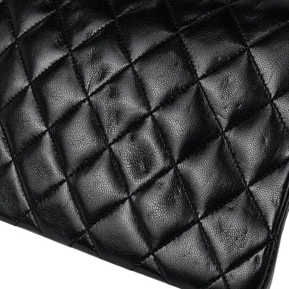 Chanel CC Logo Chain Shoulder Bag Mini Quilted Leather Black — view 7
