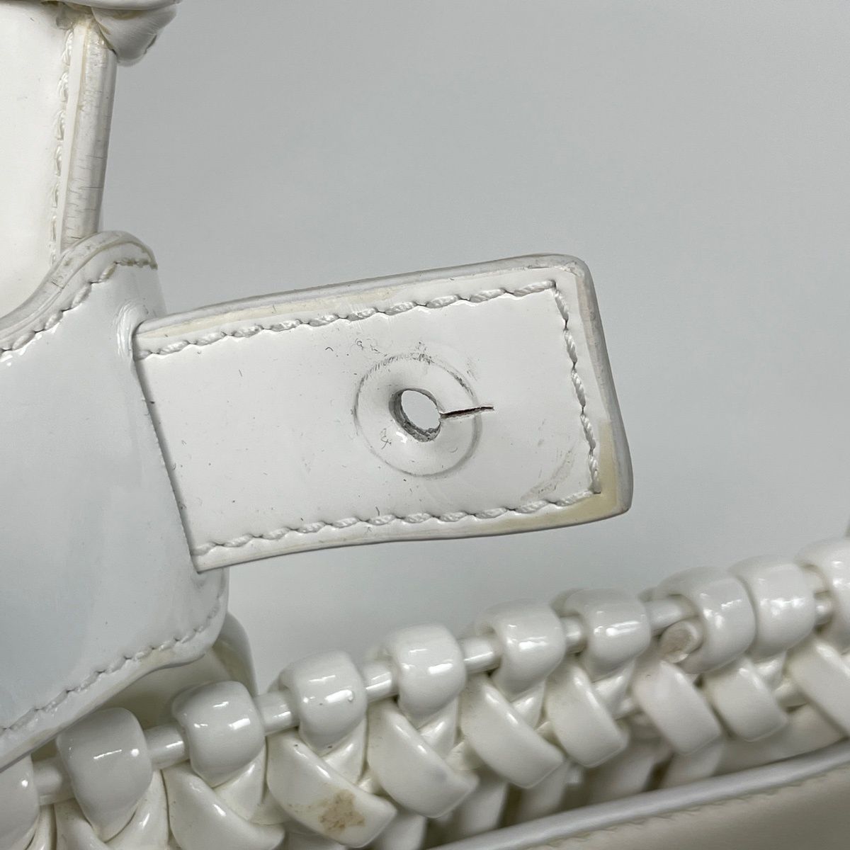 Balenciaga Bistro Basket XS 2-Way Enamel Handbag Patent Leather White — view 6