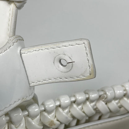 Balenciaga Bistro Basket XS 2-Way Enamel Handbag Patent Leather White — view 6