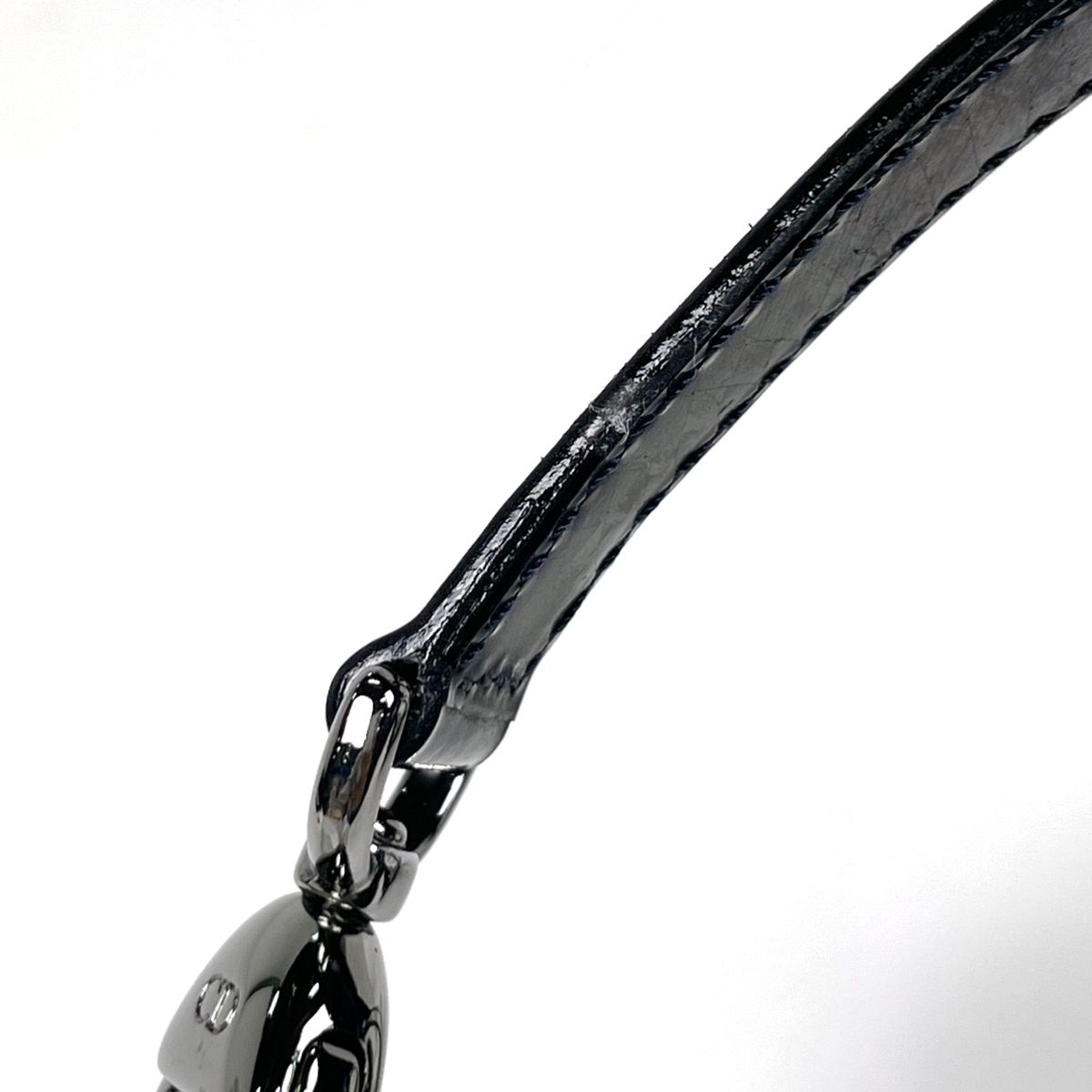 Dior Maris Pearl Handbag 2-Way Enamel Patent Leather Black — view 8