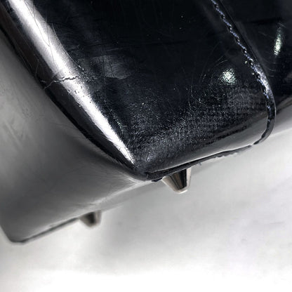 Dior Maris Pearl Handbag 2-Way Enamel Patent Leather Black — view 3