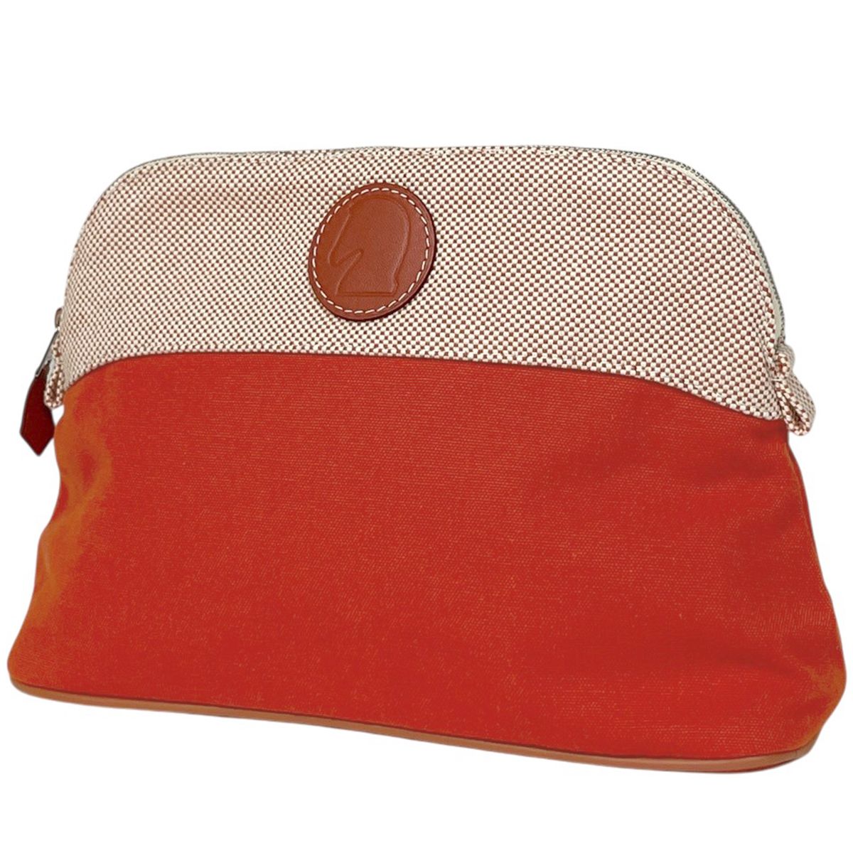 Hermes Bo Tall Pouch MM Canvas Red