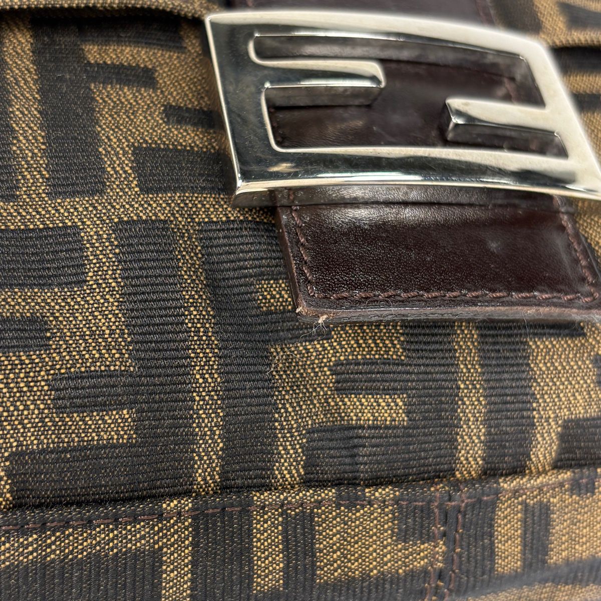 Fendi Zucca Pattern Shoulder Bag Canvas Brown — view 5