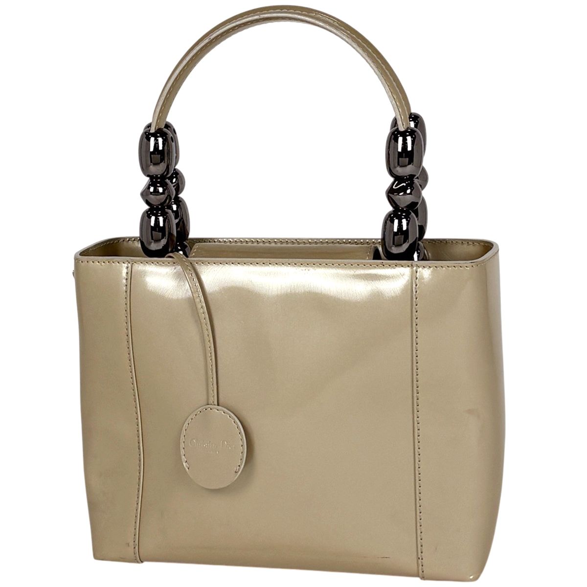 Dior Maris Pearl Handbag Leather Beige
