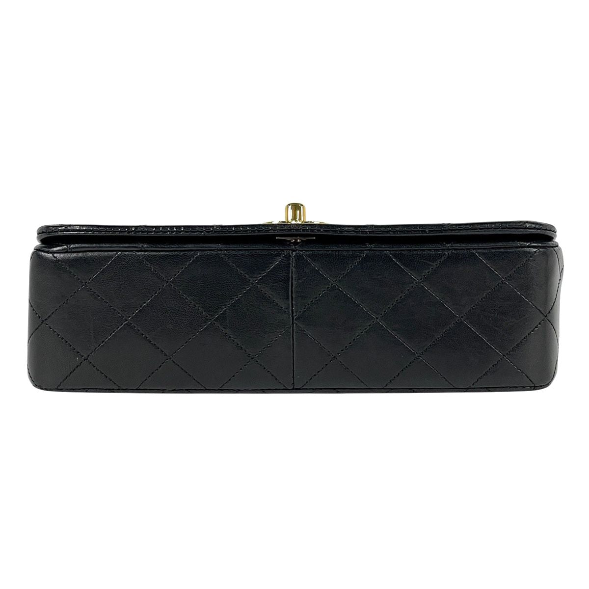 Chanel Quilted Single Flap Chain Shoulder Bag CC Logo Full Leather Black — view 5
