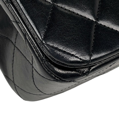 Chanel Quilted Single Flap Chain Shoulder Bag CC Logo Full Leather Black — view 7