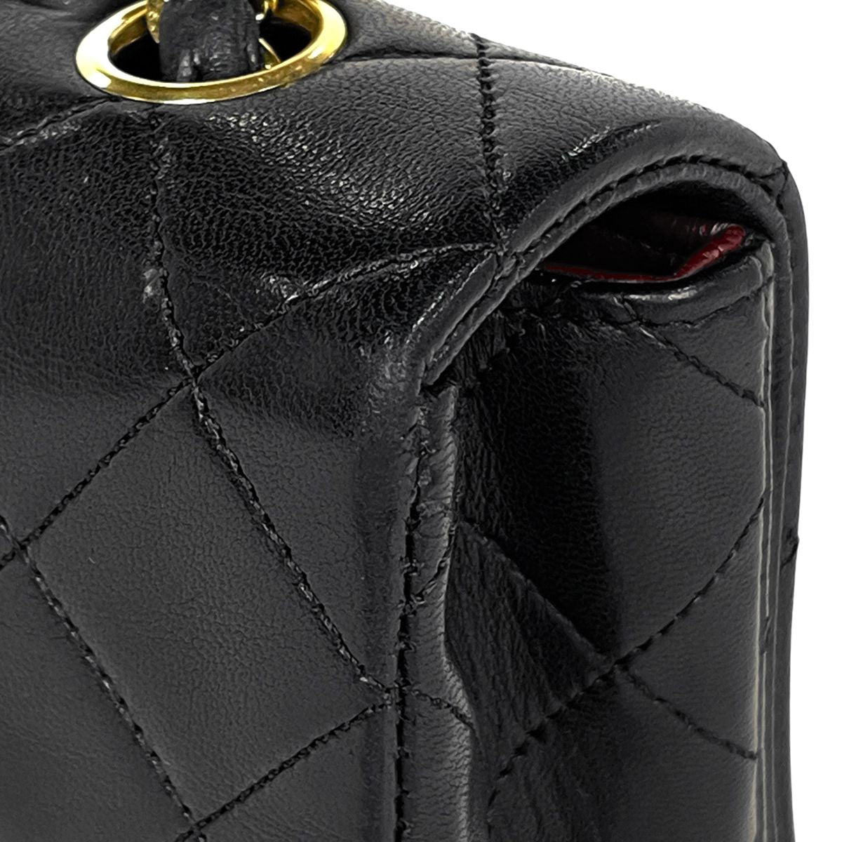Chanel Quilted Single Flap Chain Shoulder Bag CC Logo Full Leather Black — view 8