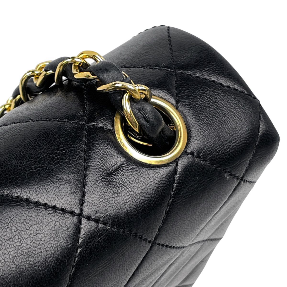 Chanel Quilted Single Flap Chain Shoulder Bag CC Logo Full Leather Black — view 9