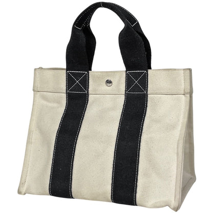 Hermes Bora PM Tote Canvas White Black