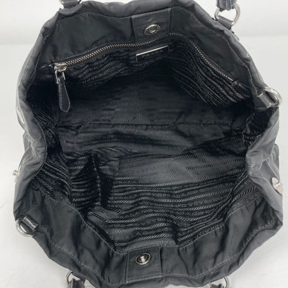 Prada Logo Handbag 2-Way Nylon Nero — view 8