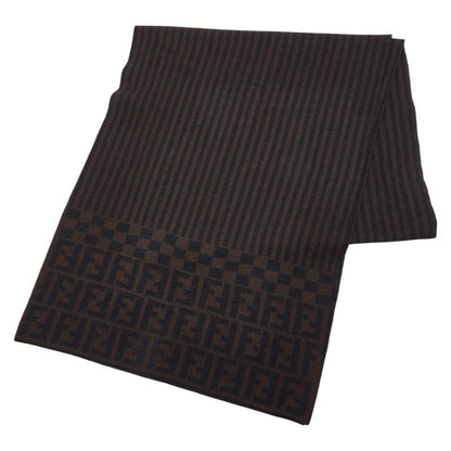 Fendi Zucca Scarf Brown Black Wool