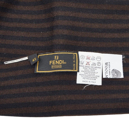 Fendi Zucca Scarf Brown Black Wool