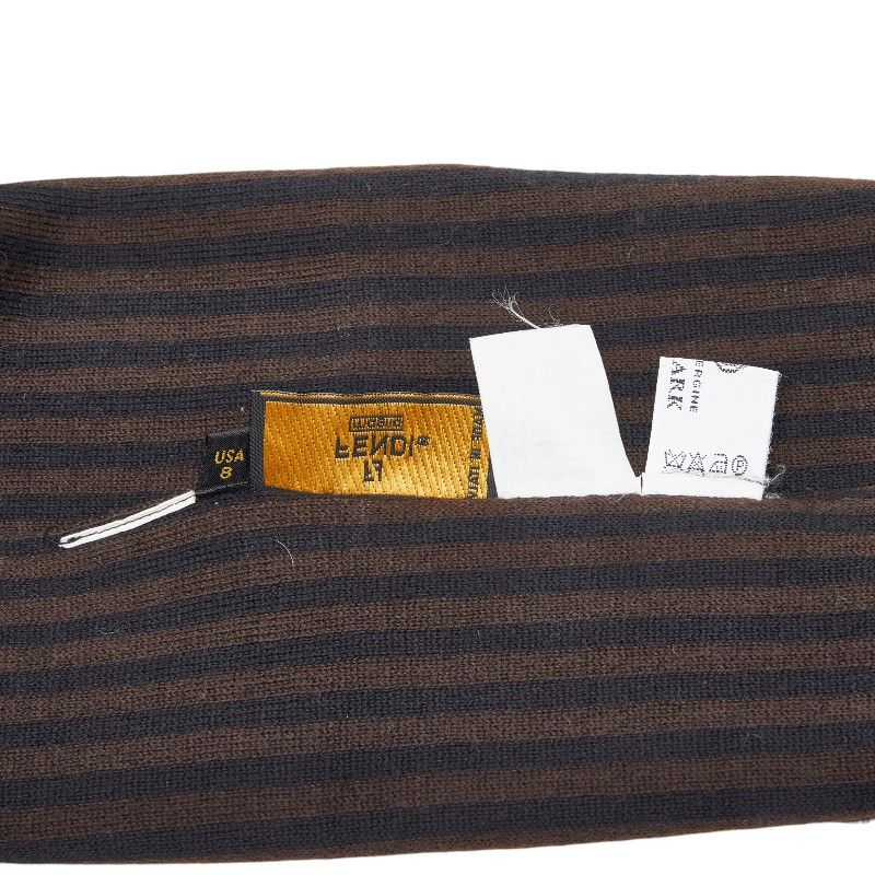 Fendi Zucca Scarf Brown Black Wool