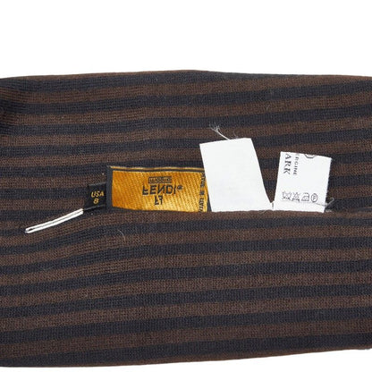 Fendi Zucca Scarf Brown Black Wool